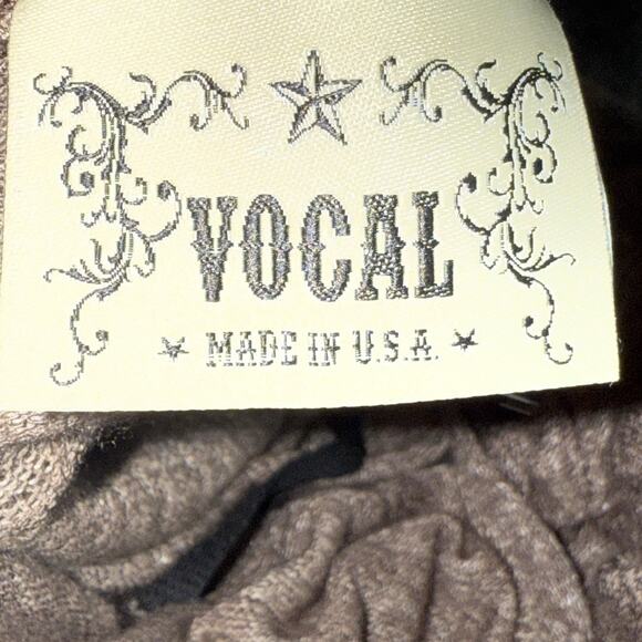 Vocal Gray Embellished Cross Cardigan XL Rhinestones, Gothic Western USA Made - Picture 5 of 6